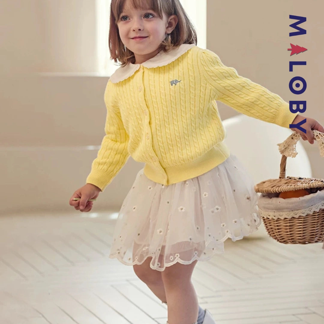 Cardigan basic 100% coton enfant fille
