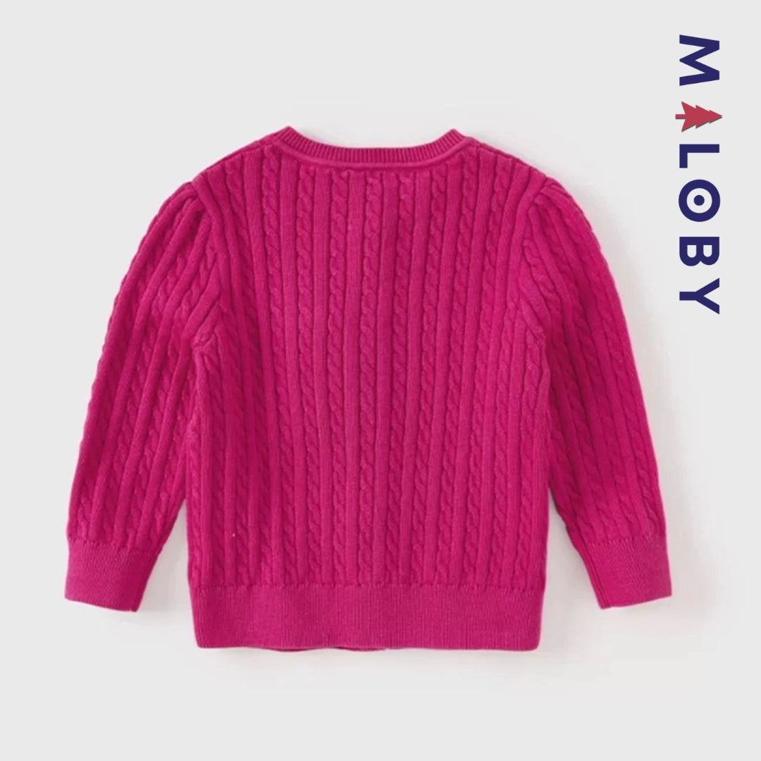 Cardigan basic 100% coton enfant fille