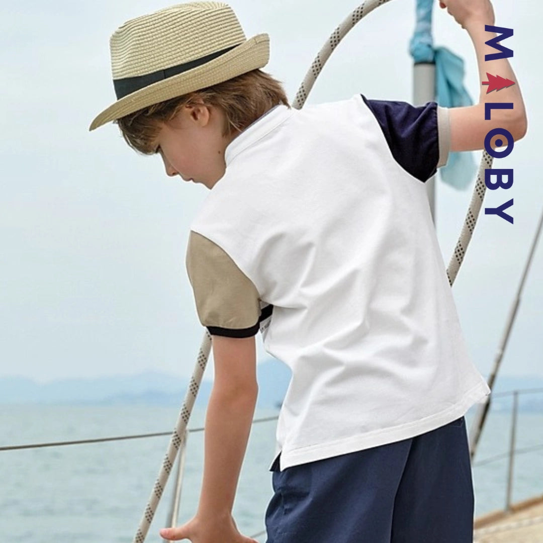 Polo col Mao enfants garçon - Blanc