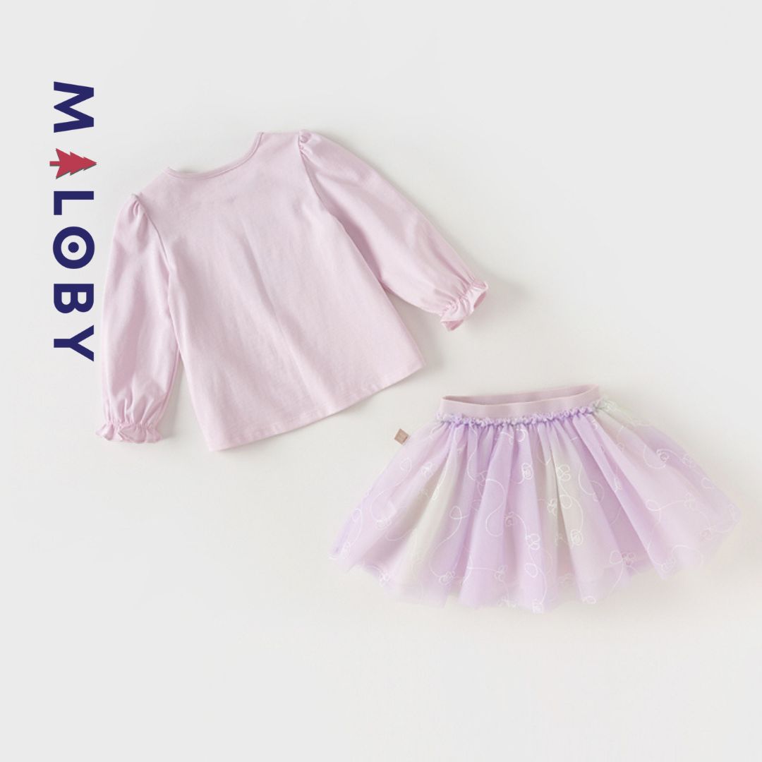 Ensemble T-shirt et Jupe enfant fille-Violet -robes et ensembles pour filles, bébés et garcons - MALOBY