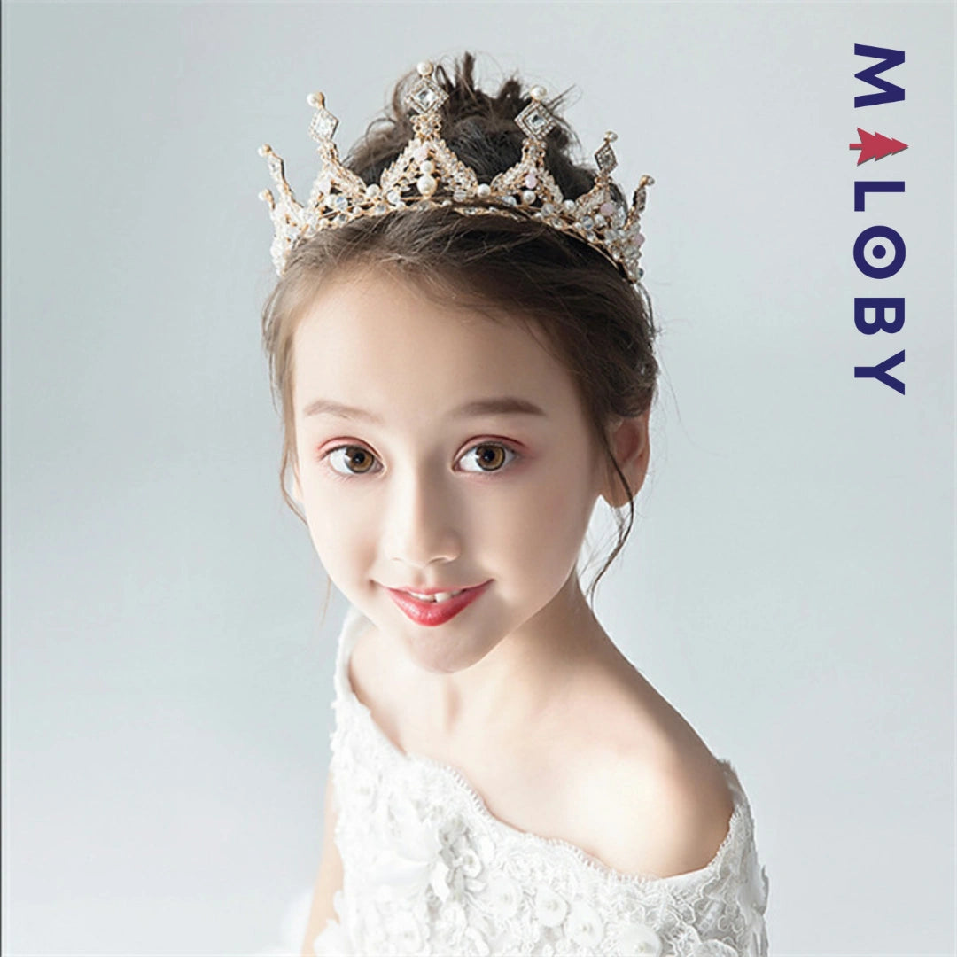 Couronne dorée pour fille -robes et ensembles pour filles, bébés et garcons - MALOBY