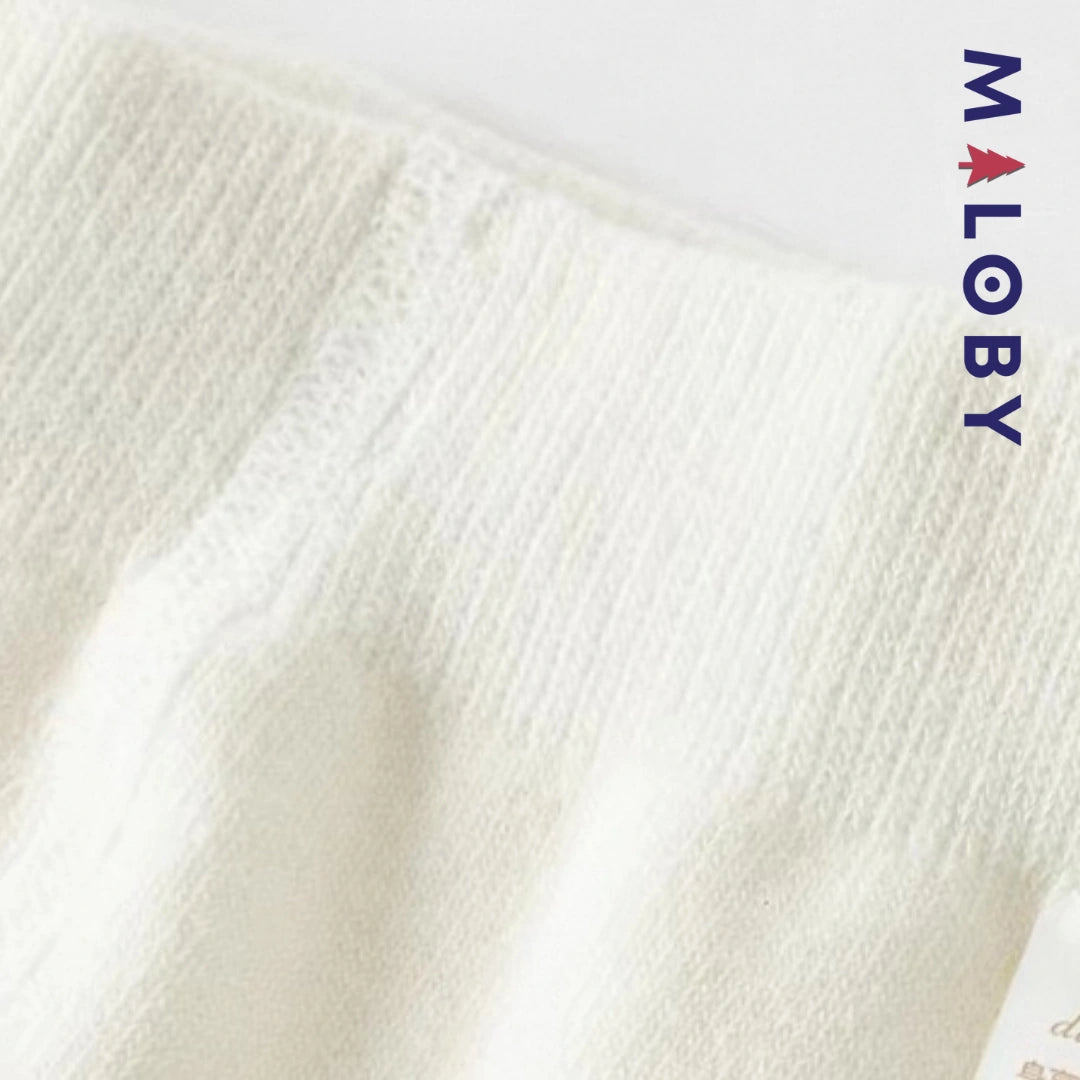 Collant Épais motif cerise enfant fille- blanc