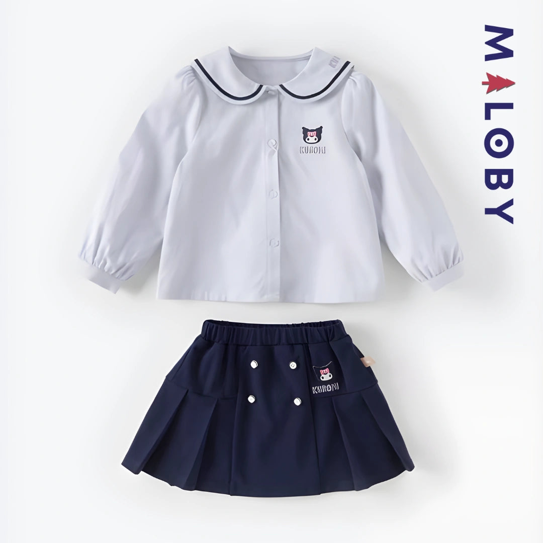 Ensemble habillé Jupon plissé+chemise style kuromi enfant fille -marine