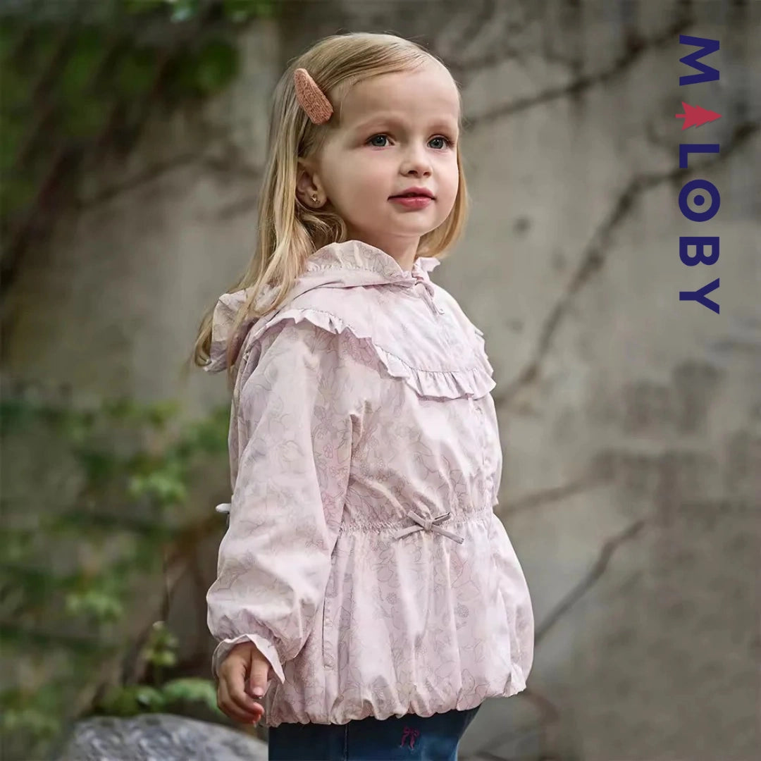 Veste mi-saison imprimé floral enfant fille- Rose