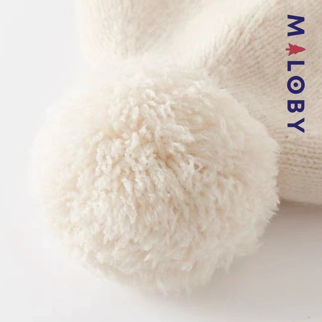 Bonnet en maille enfant garçon- Beige