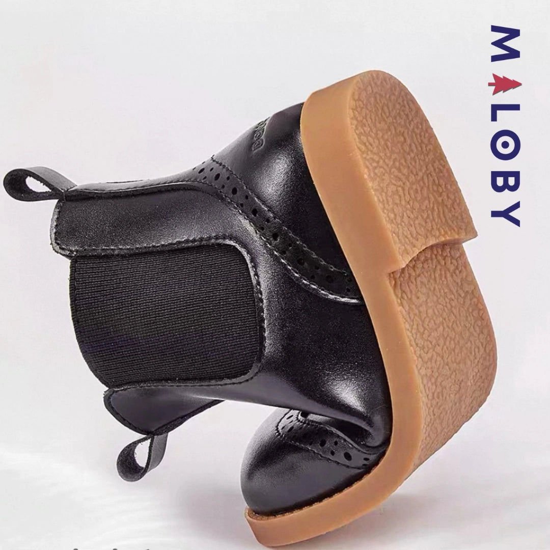 Boots enfant fille zippées et élastiquées - noir
