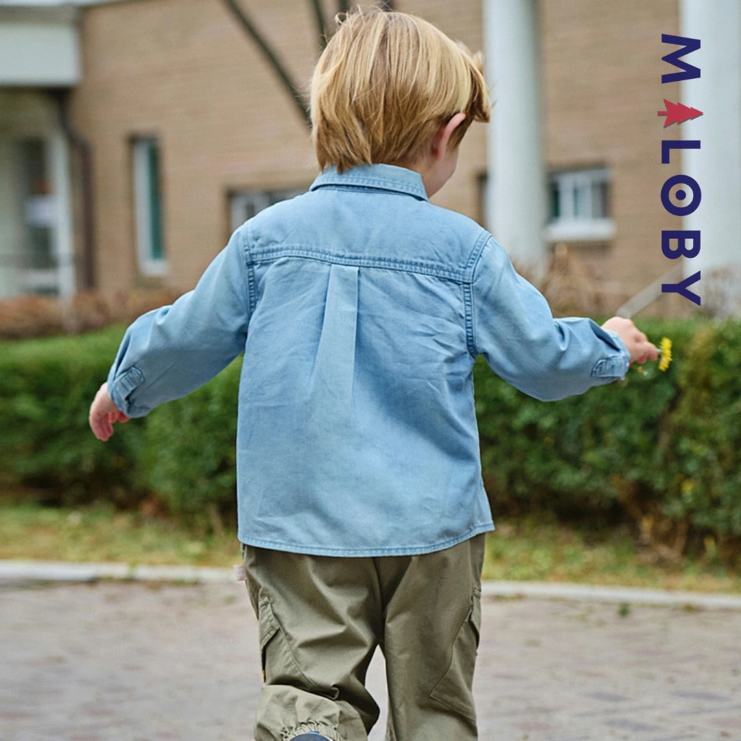 Chemise fantaisie en jean enfant garçon - stone -robes et ensembles pour filles, bébés et garcons - MALOBY