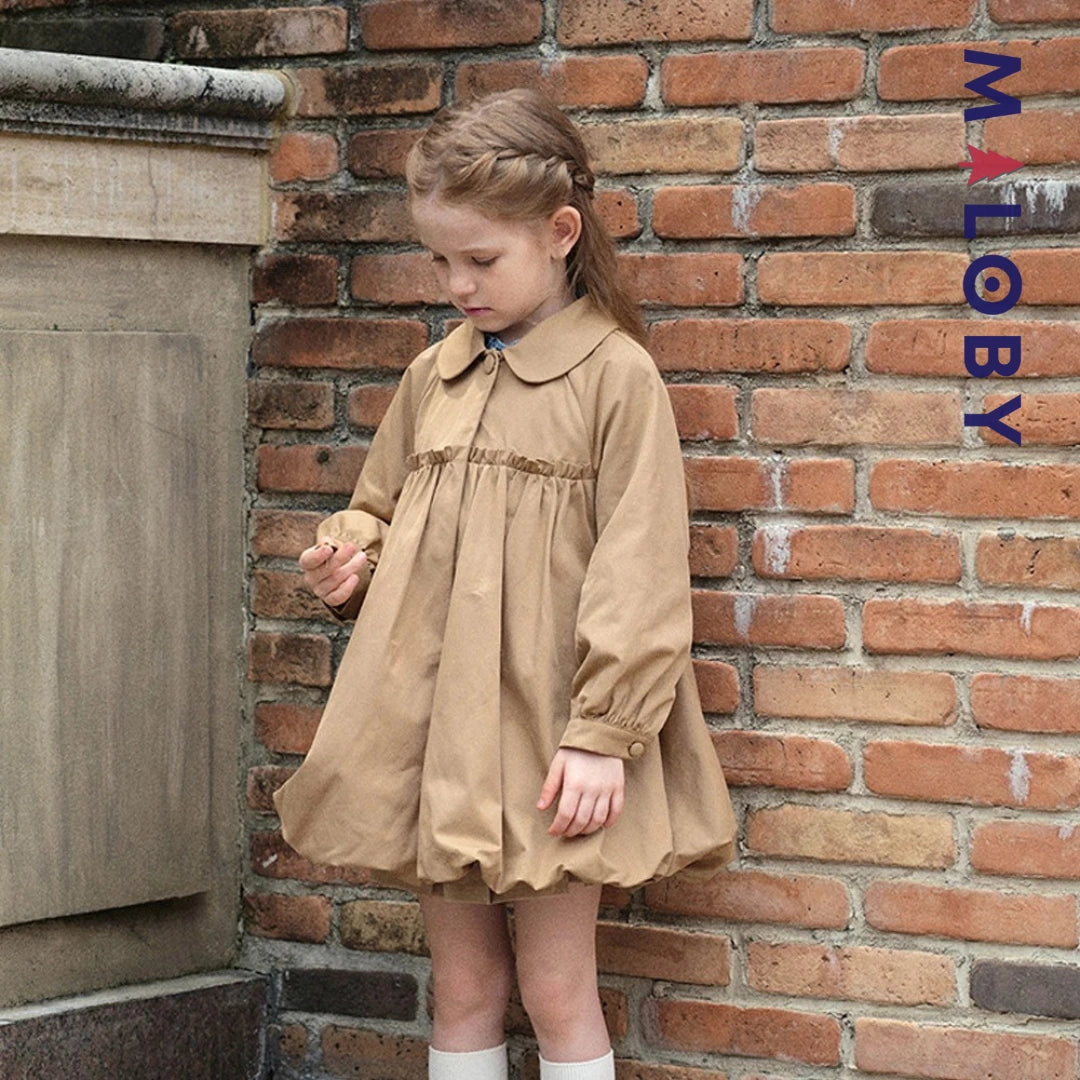 coupe-vent mi-long enfant fille - beige