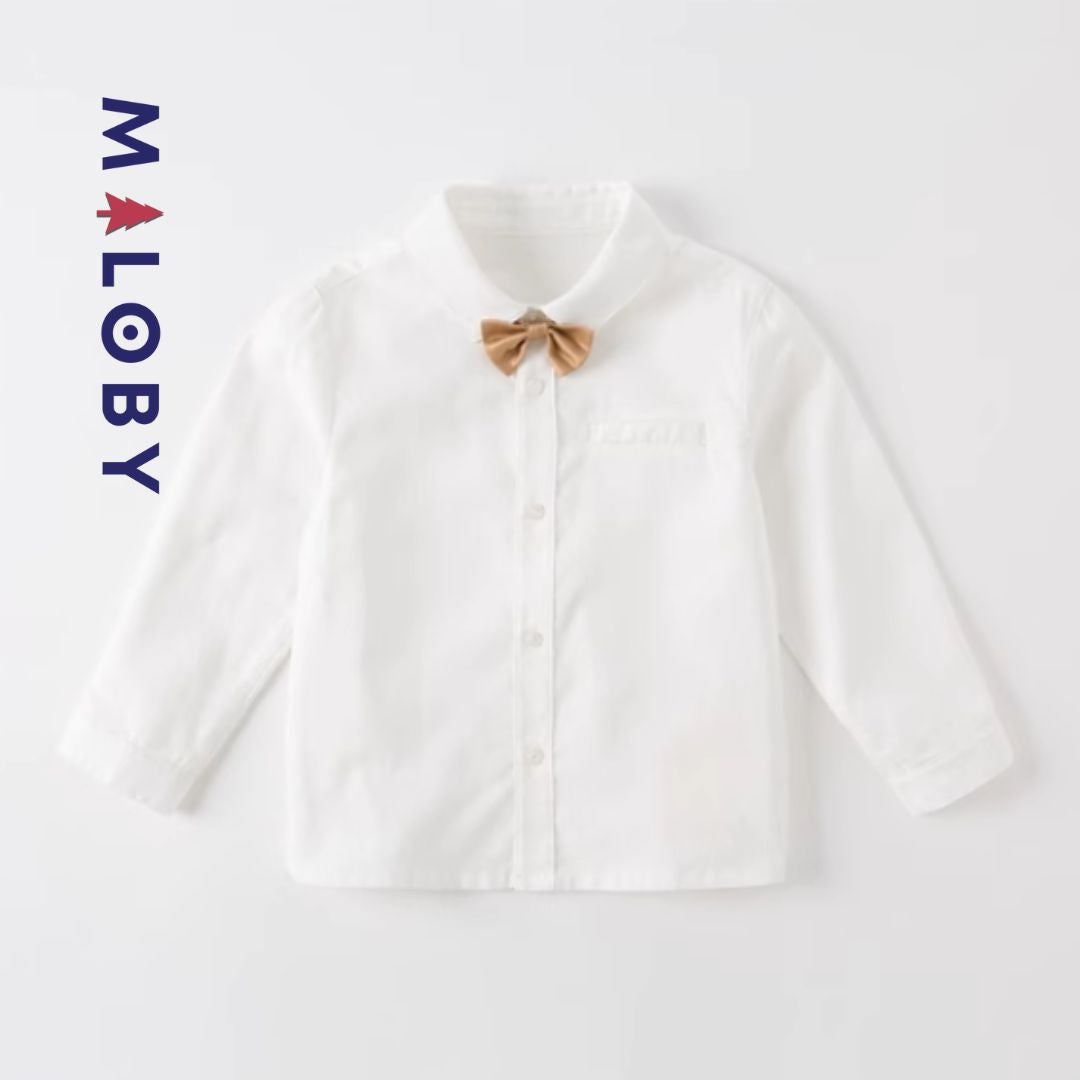 Ensemble habillé Salopette+chemise+noeud -Garçon -robes et ensembles pour filles, bébés et garcons - MALOBY
