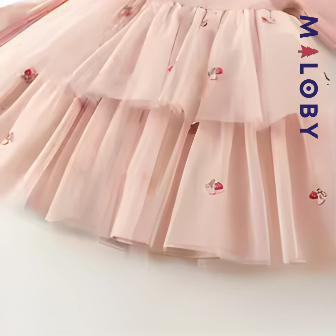 Robe cérémonie style anglais enfant fille -rose