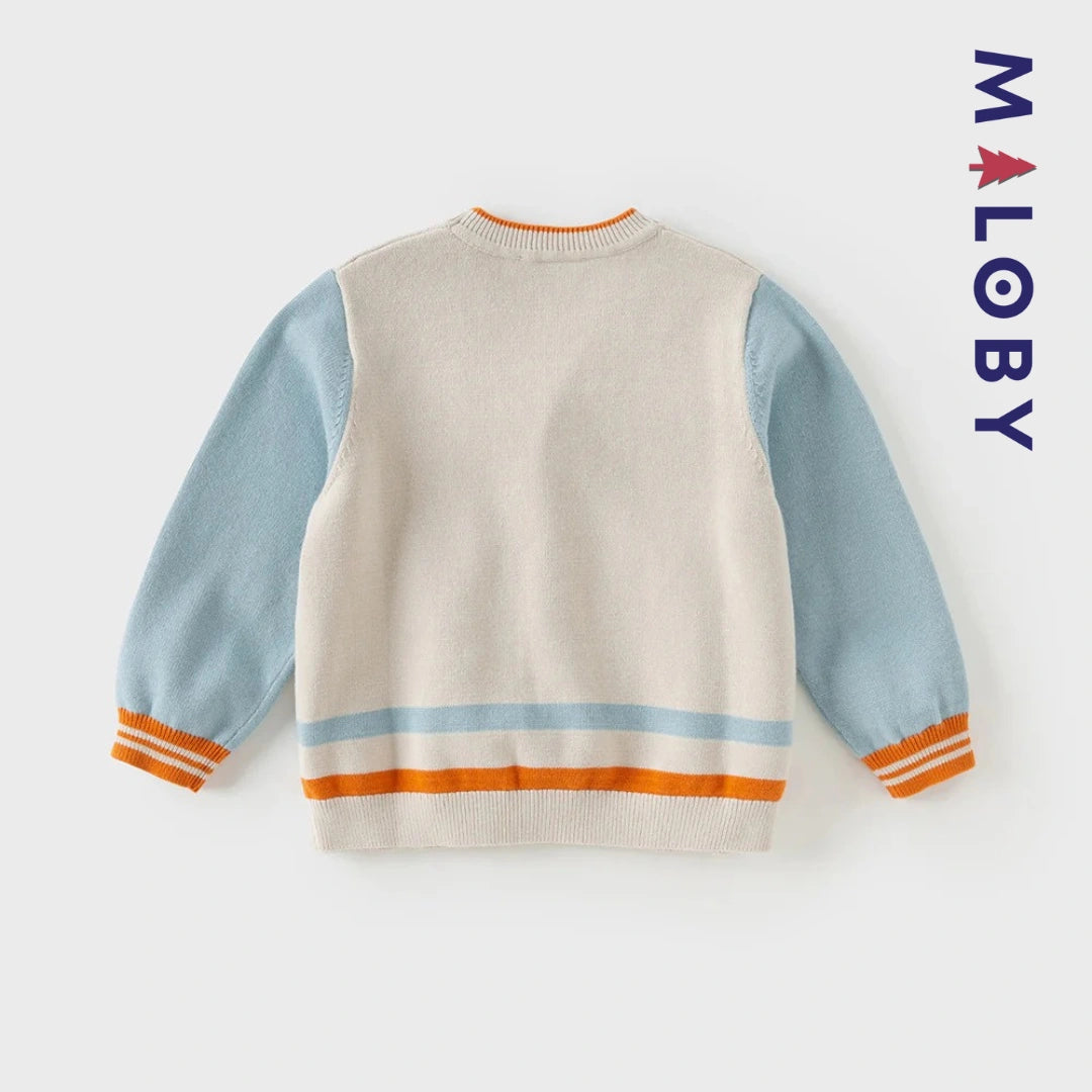 Cardigan colorblock en maille enfant garçon- Gris Clair