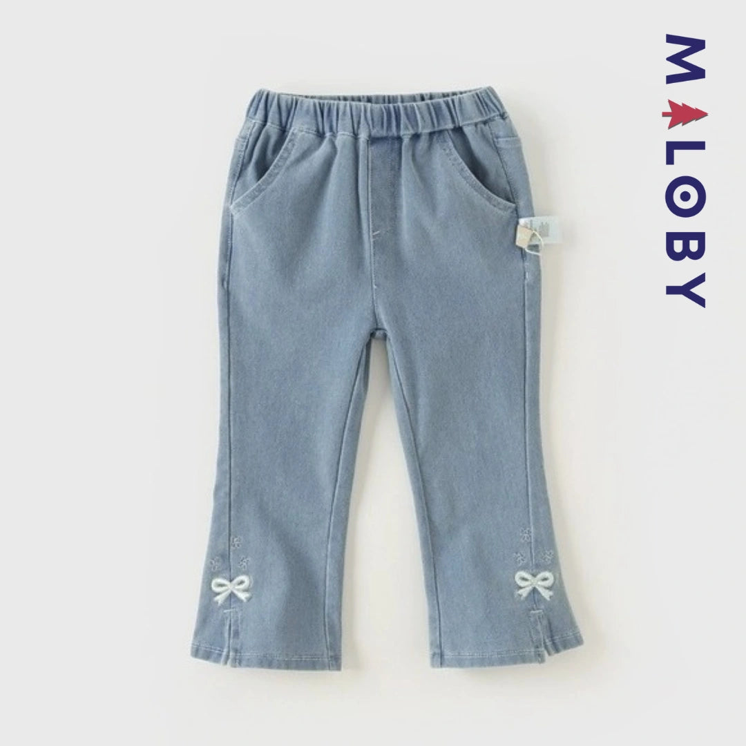 Jean évasé enfant fille longueur chevilles - bleu