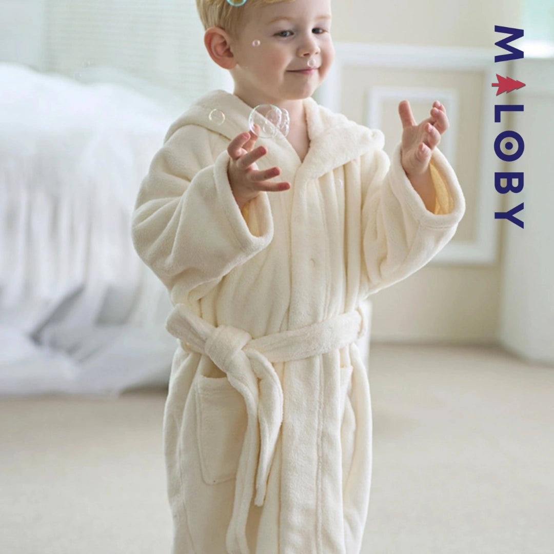 Peignoir de bain à capuche enfant Garçon - Beige -robes et ensembles pour filles, bébés et garcons - MALOBY