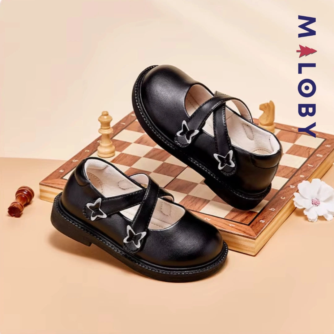 Ballerines double bride enfant fille - Noir -robes et ensembles pour filles, bébés et garcons - MALOBY