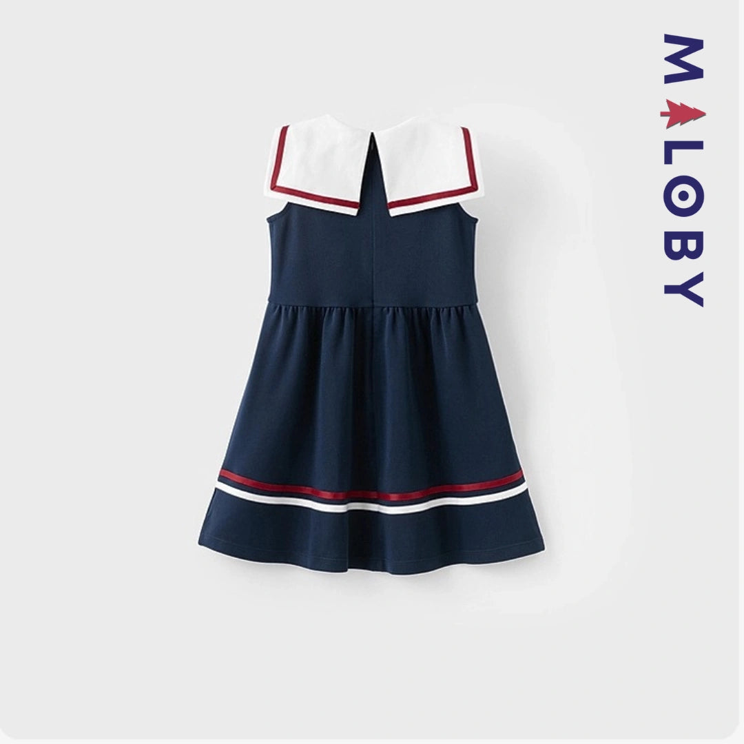 Robe style marin enfant fille -marine