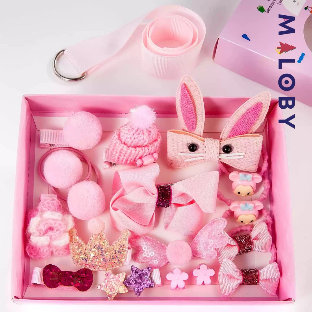 Ensemble accessoires pour cheveux enfant fille- rose -robes et ensembles pour filles, bébés et garcons - MALOBY