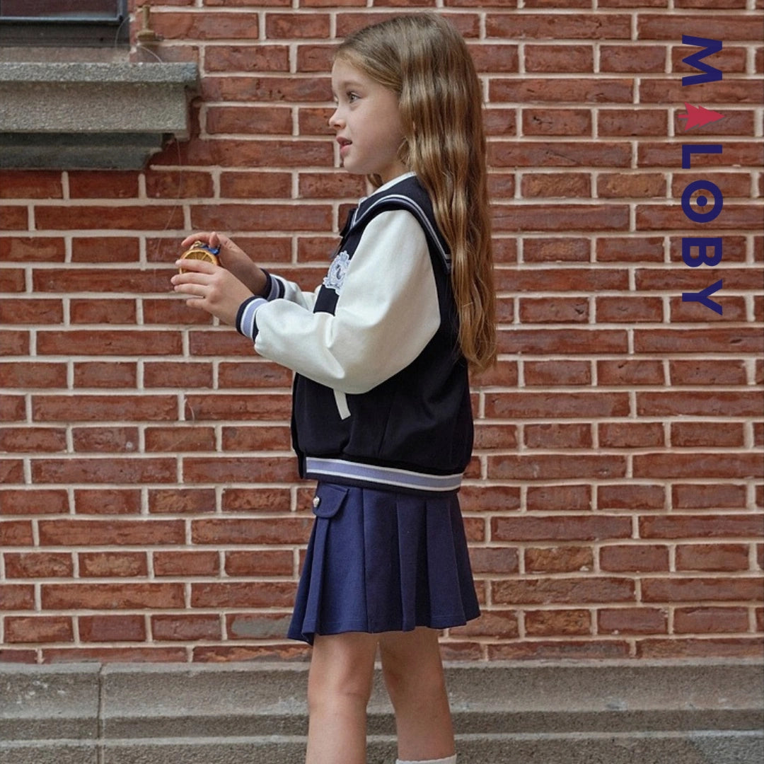 Ensemble habillé Jupon+blouson enfant fille -Marine