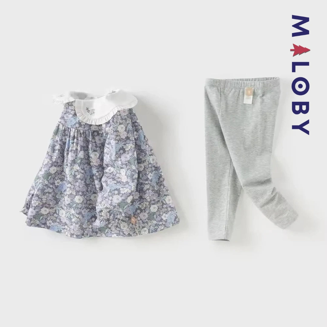 Ensemble 2 pièces blouse + Legging enfant fille- floral