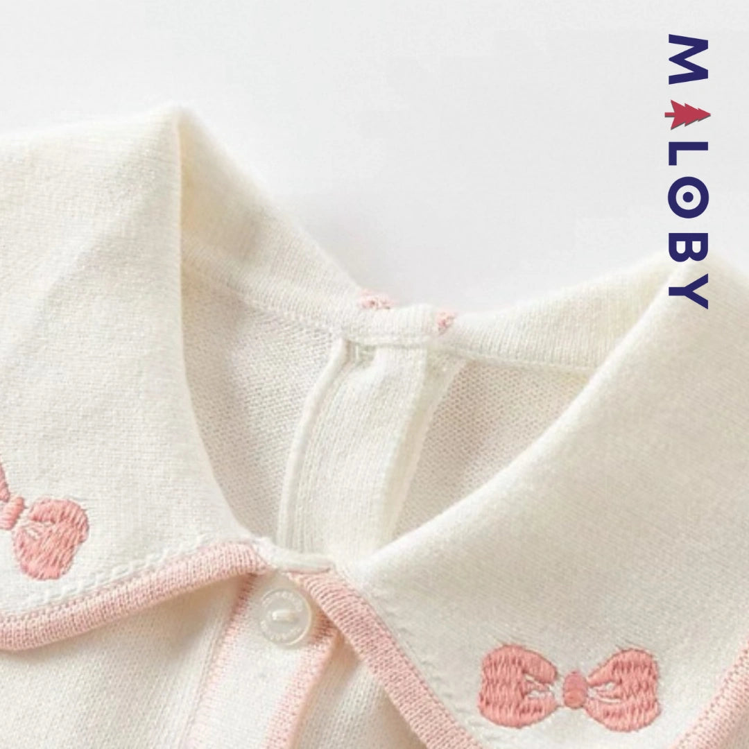 Robe cérémonie en maille et en tulle enfant fille - Rose