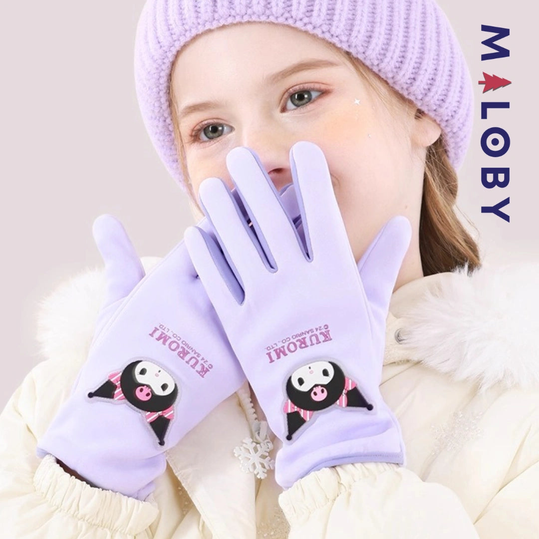 Gants style KUROMI enfant fille - Violet