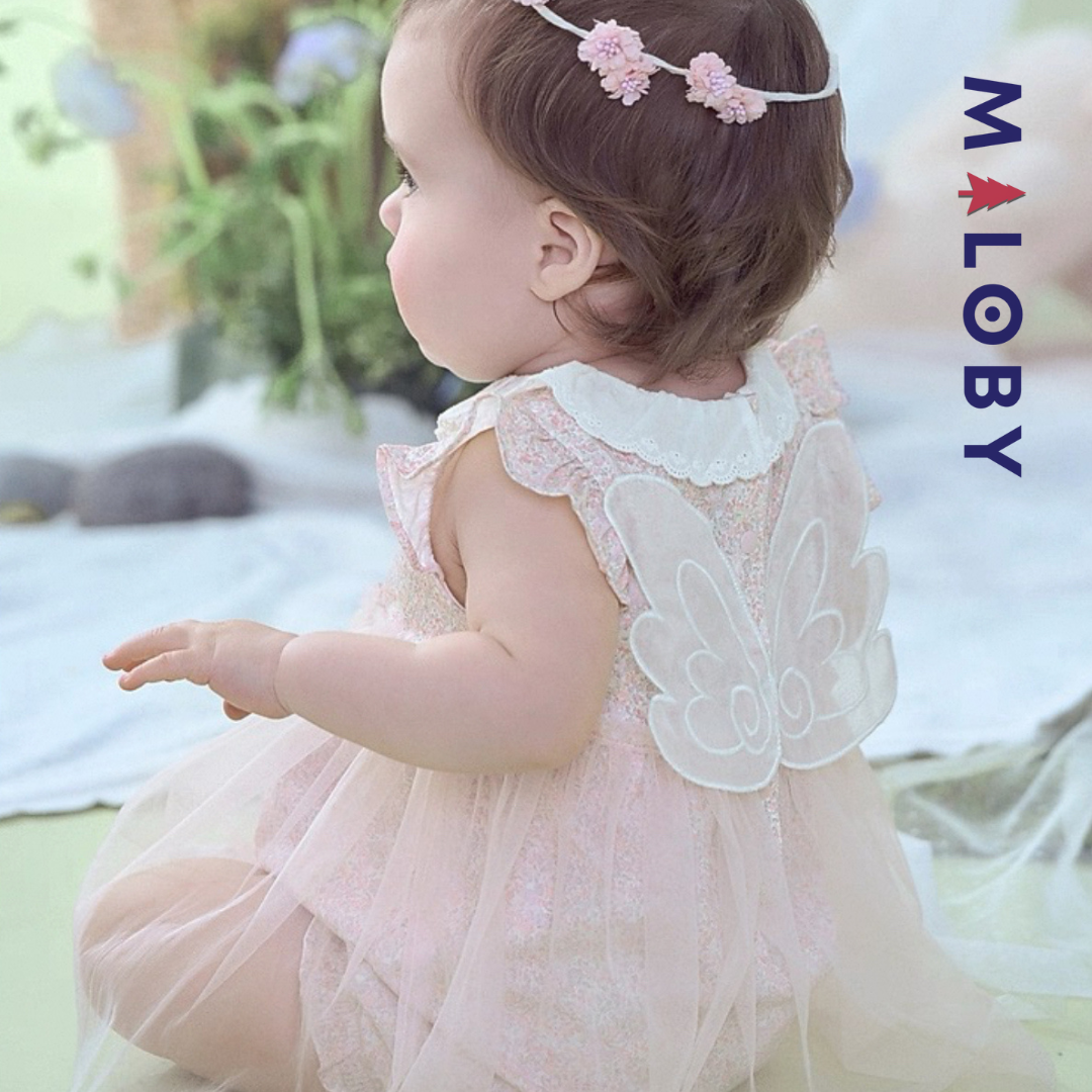 Robe cérémonie bébé fille - rose imprimé