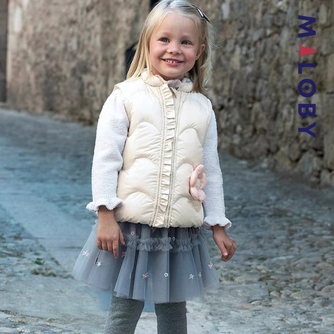 Doudoune sans manches enfant fille- Beige