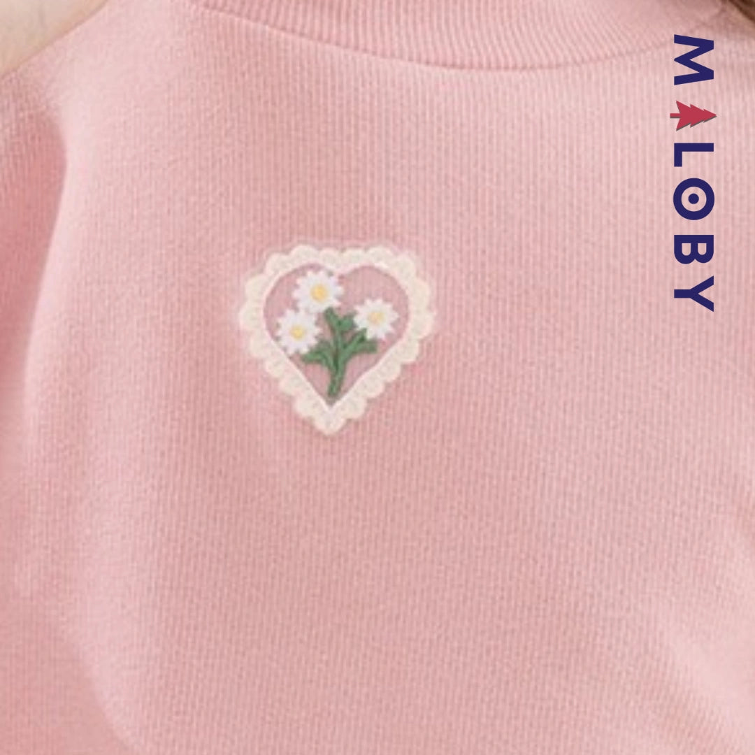 Pull en maille manches longues enfant fille - Rose