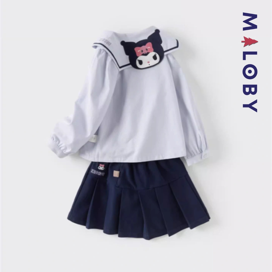 Ensemble habillé Jupon plissé+chemise style kuromi enfant fille -marine