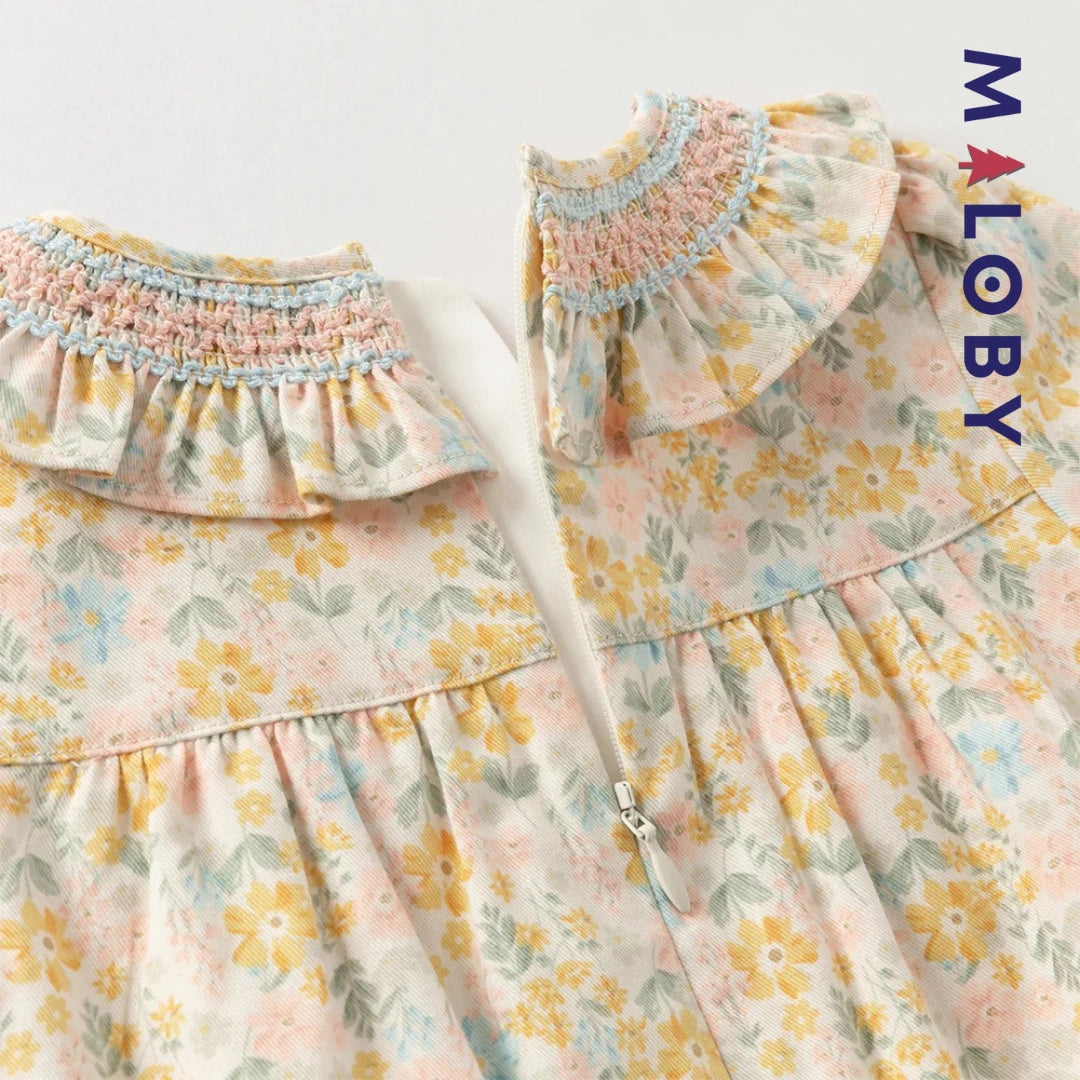 Robe fleurie manches longues enfant fille- Floral