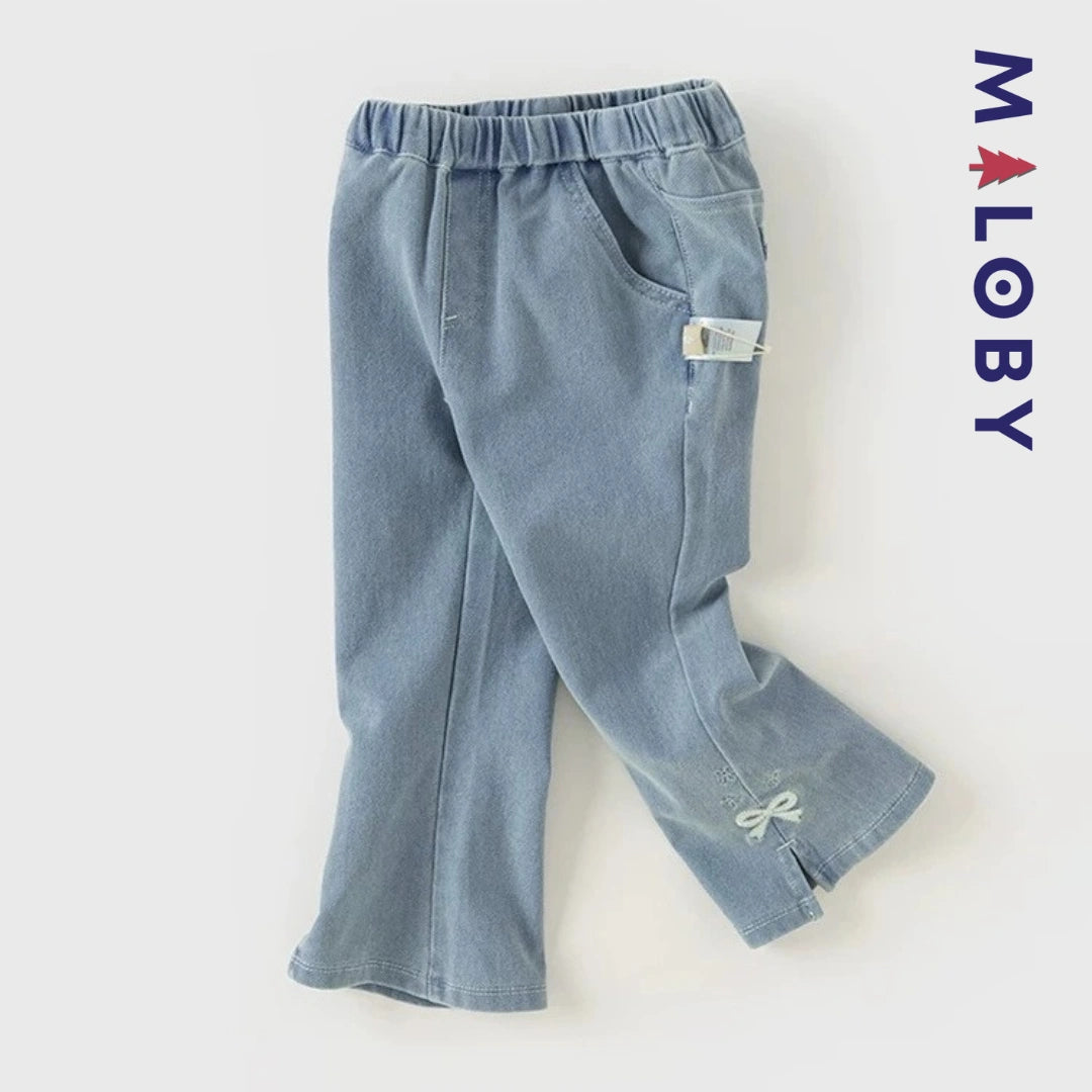 Jean évasé enfant fille longueur chevilles - bleu
