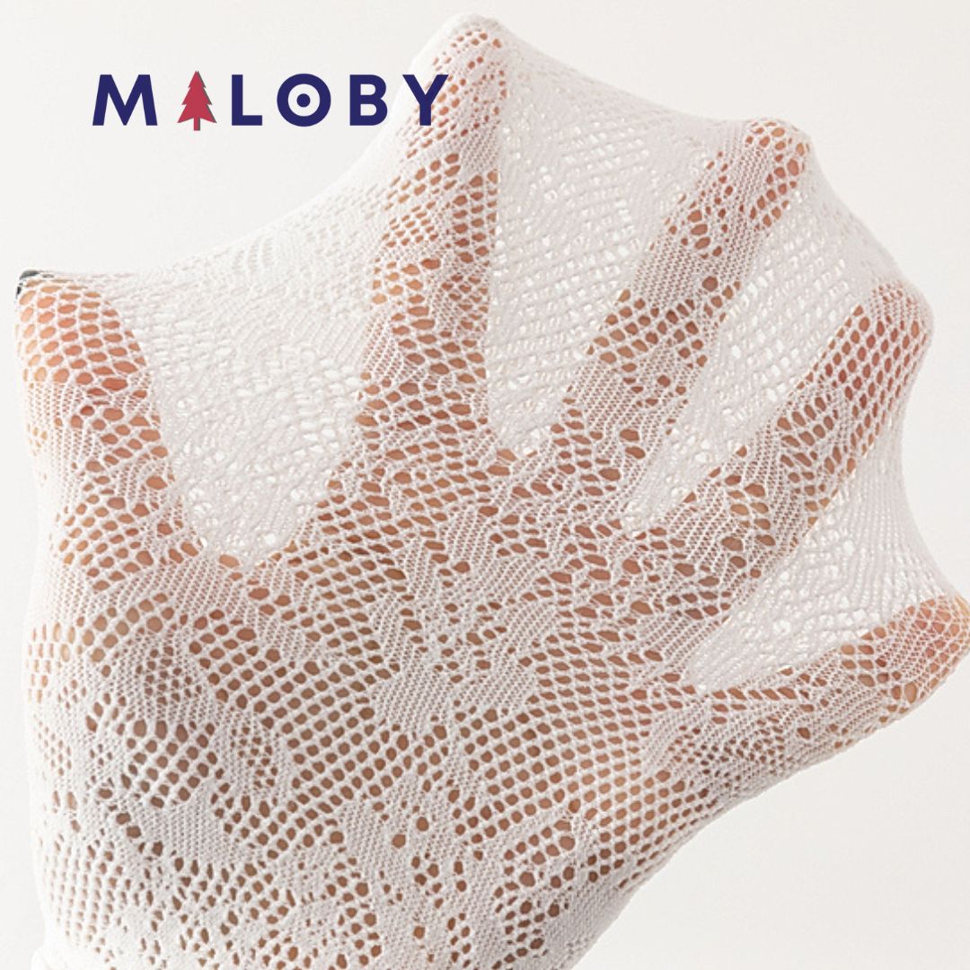 Paire de chaussettes hautes ajourée enfant fille- Blanc -robes et ensembles pour filles, bébés et garcons - MALOBY
