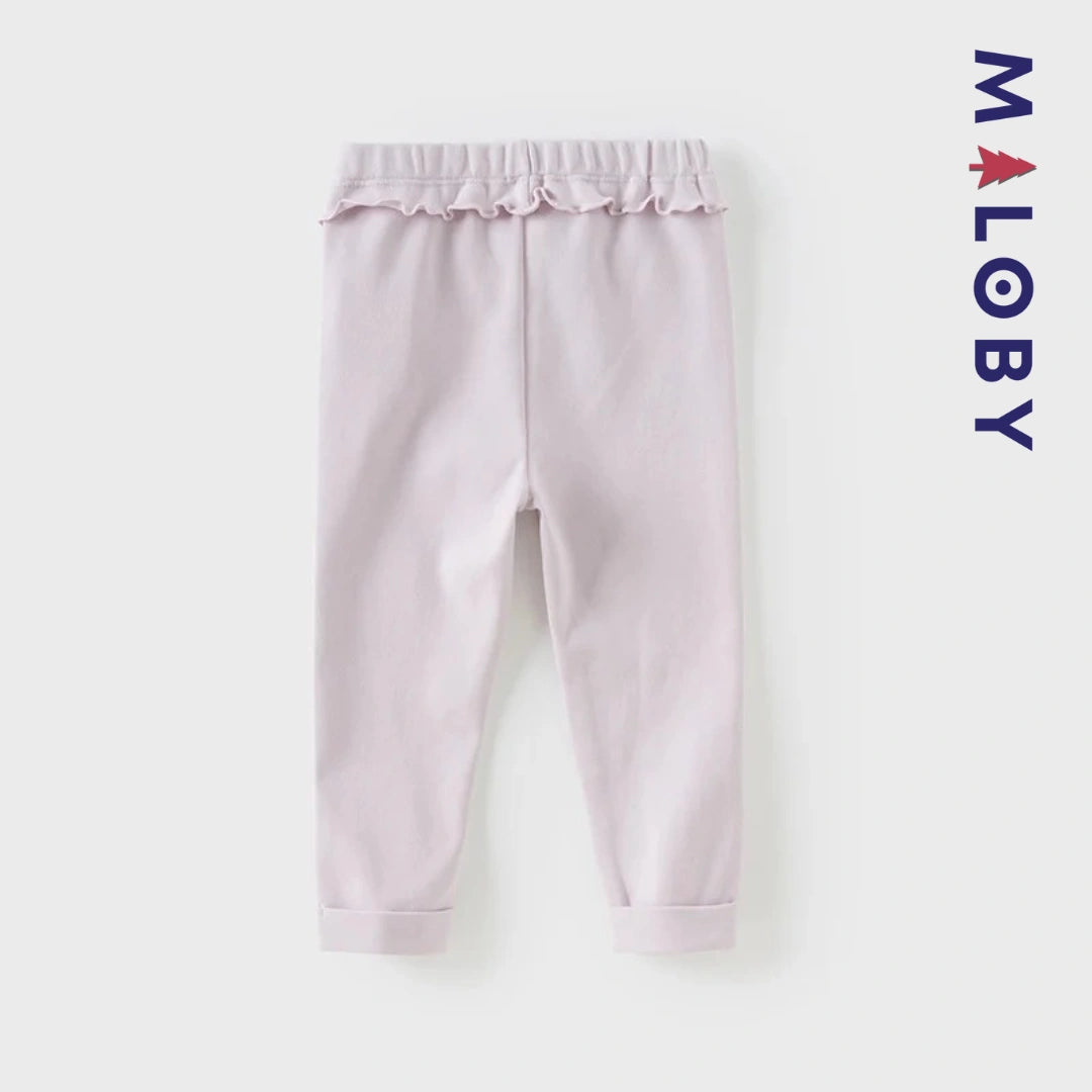 Legging à bas brodé enfant fille-beige/violet