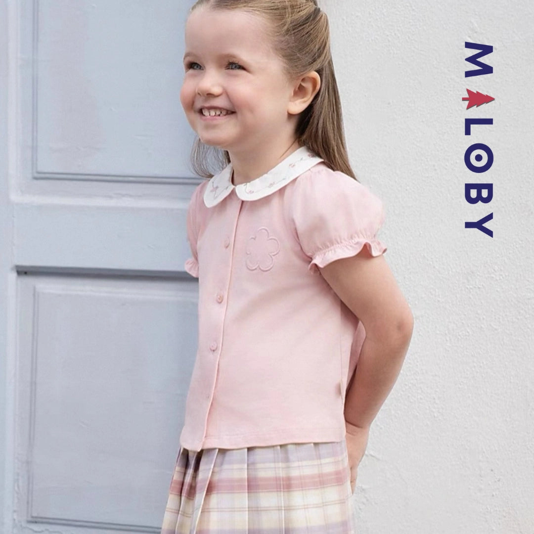 Ensemble d'été Jupon + chemise enfant fille - Rose