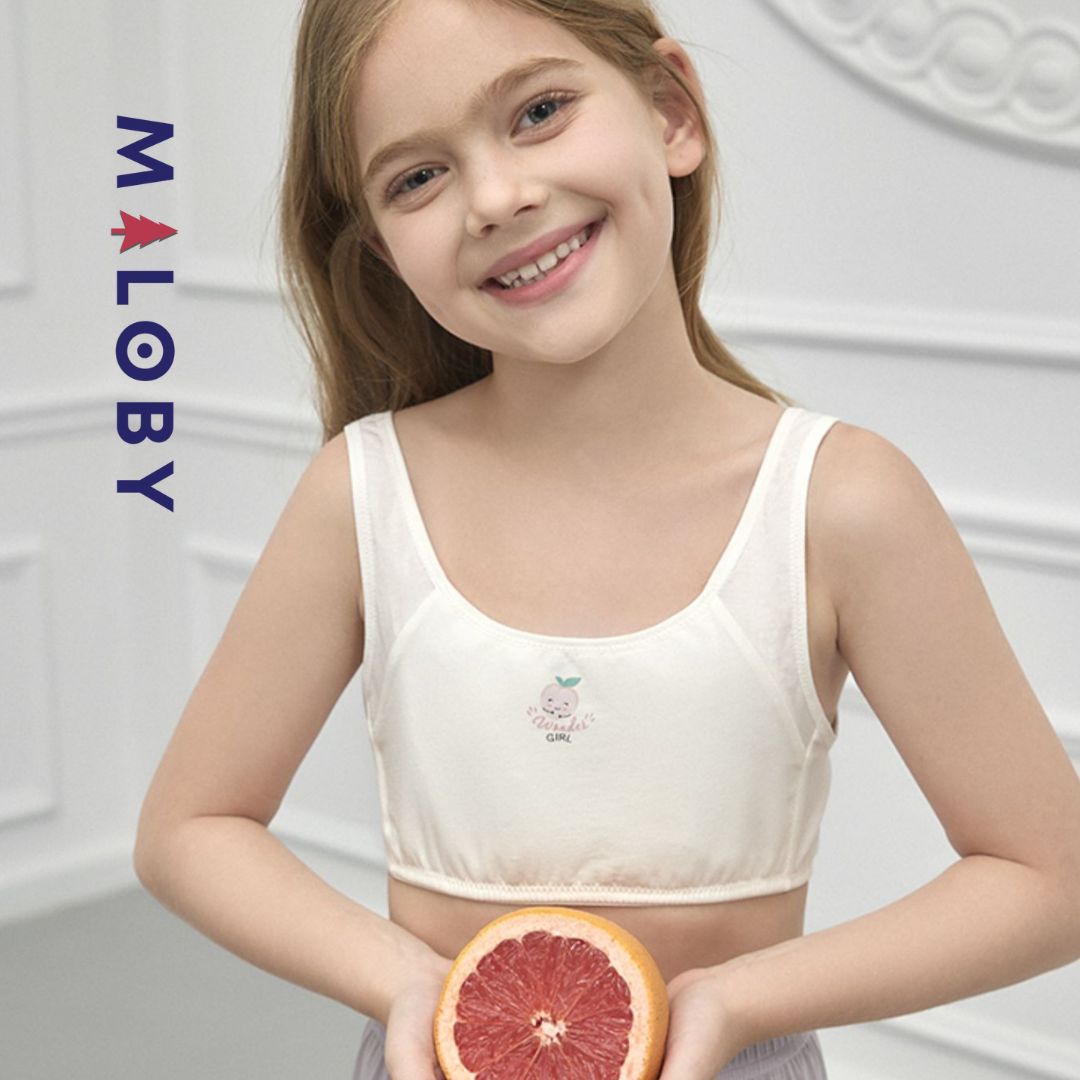 Lot de 2 brassières en coton - Blanc/Rose -robes et ensembles pour filles, bébés et garcons - MALOBY