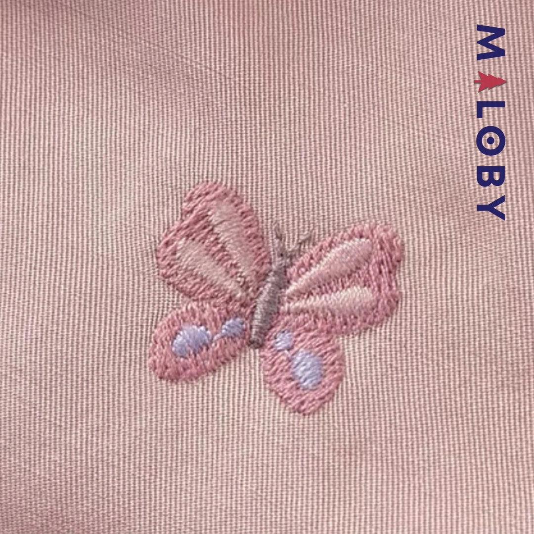 Parka à capuche brodée enfant fille- Rose