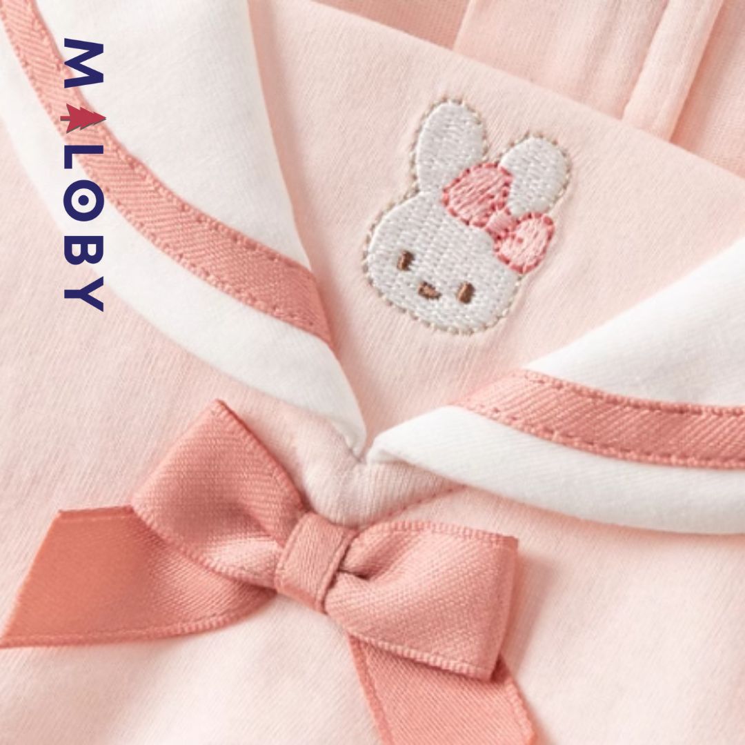 Robe d'été bi-matière fille -Rose -robes et ensembles pour filles, bébés et garcons - MALOBY