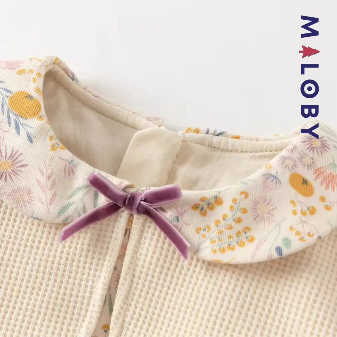 Robe habillée à boléro intégré enfant fille- Beige