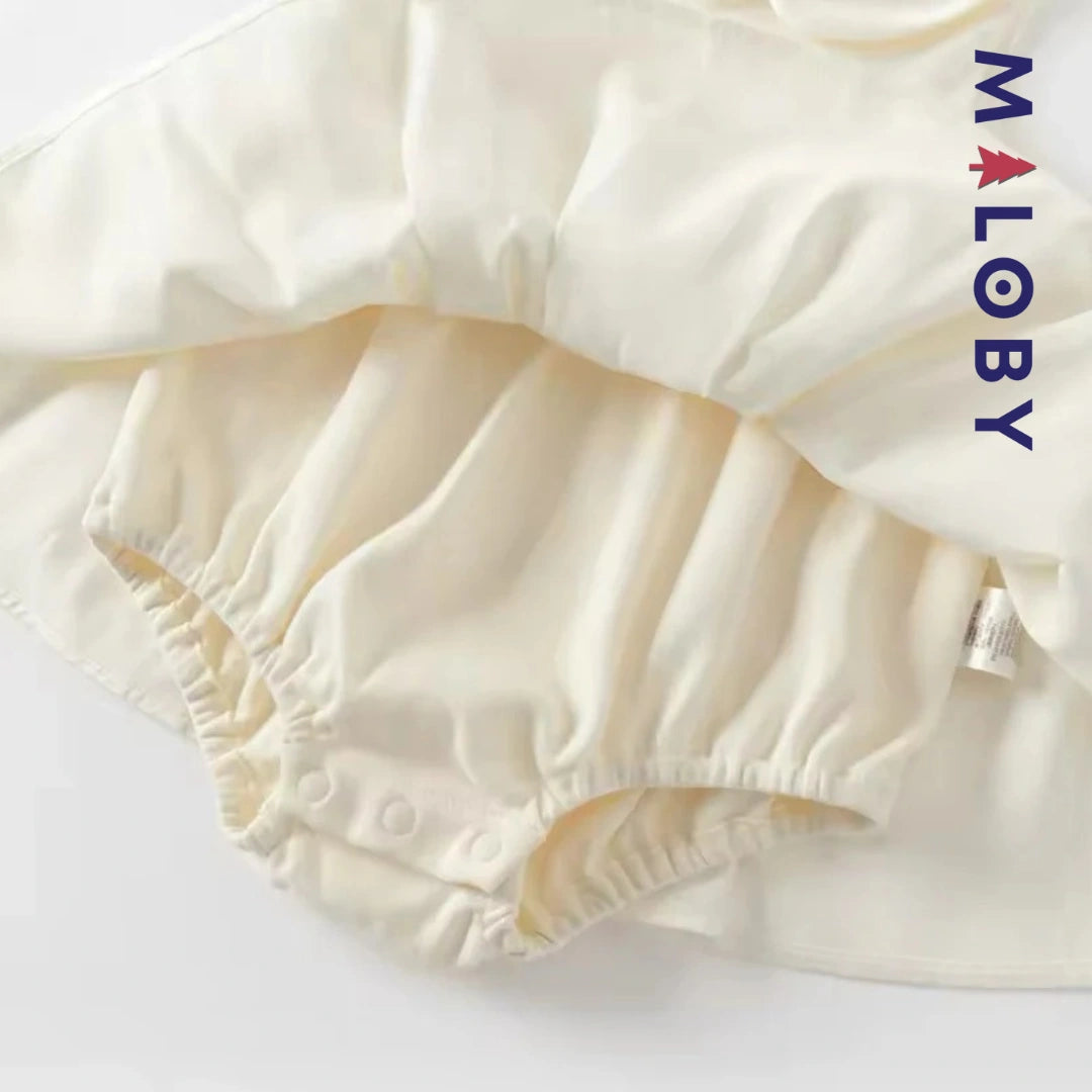 Ensemble 3 pièces Robe+boléro+bandeau -beige -robes et ensembles pour filles, bébés et garcons - MALOBY