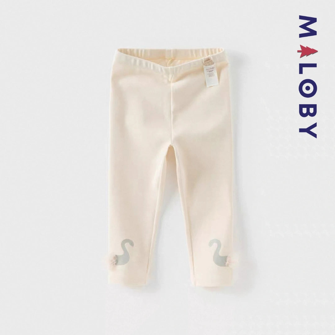 Legging motif fantaisie enfant fille-Blanc/gris