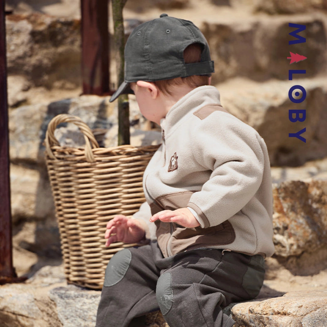 Sweat zippé en maille polaire enfant garçon - Beige -robes et ensembles pour filles, bébés et garcons - MALOBY