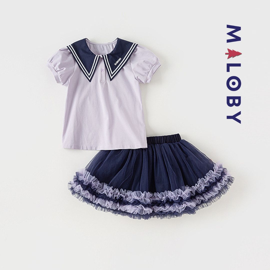 Ensemble Kuromi t-shirt+jupon enfant fille - violet -robes et ensembles pour filles, bébés et garcons - MALOBY