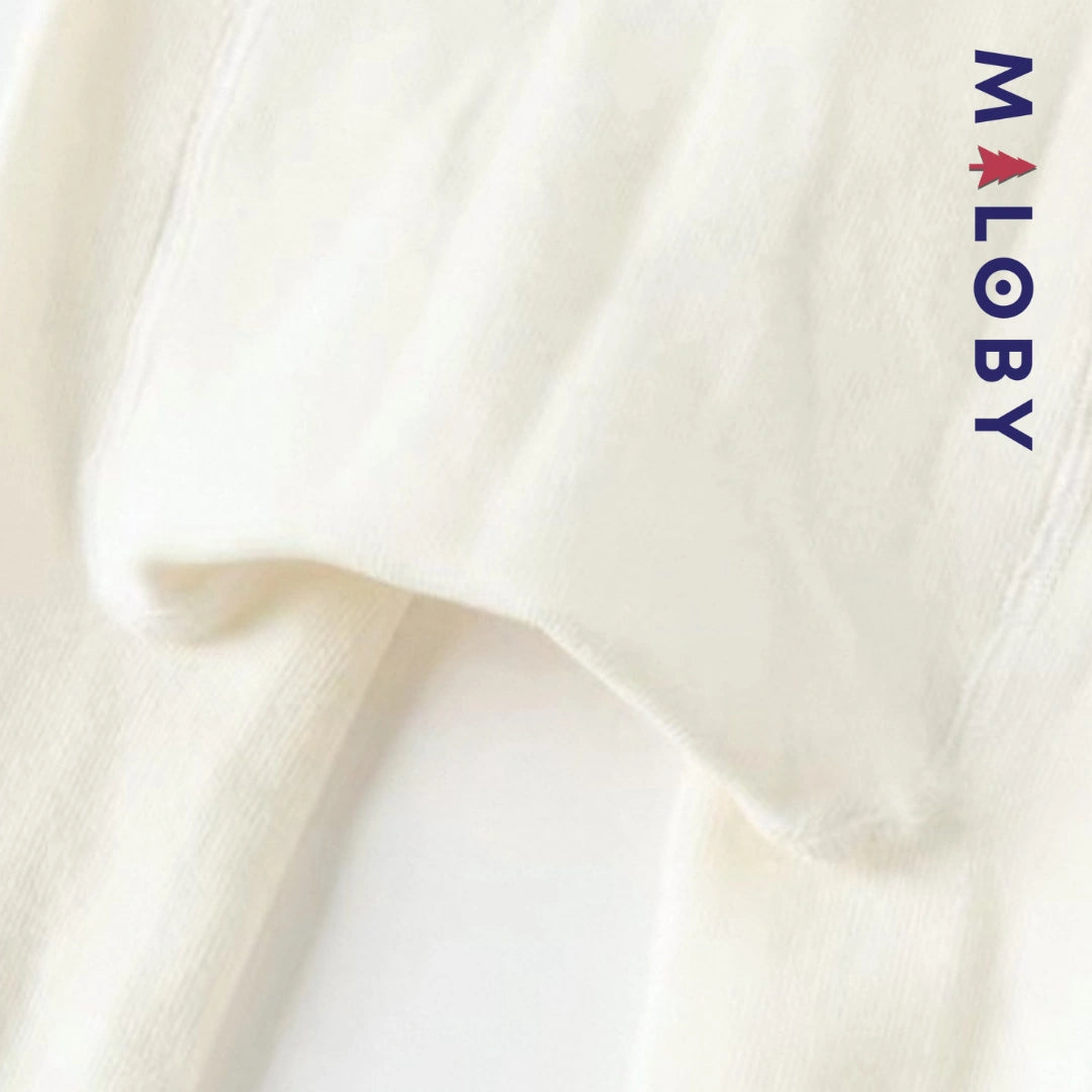 Collant Épais motif cerise enfant fille- blanc