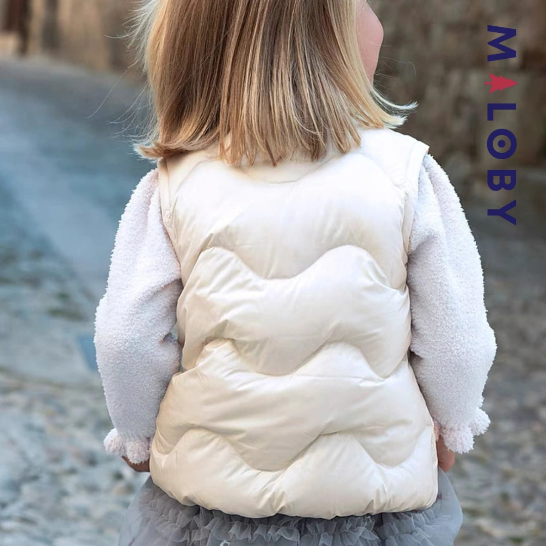 Doudoune sans manches enfant fille- Beige