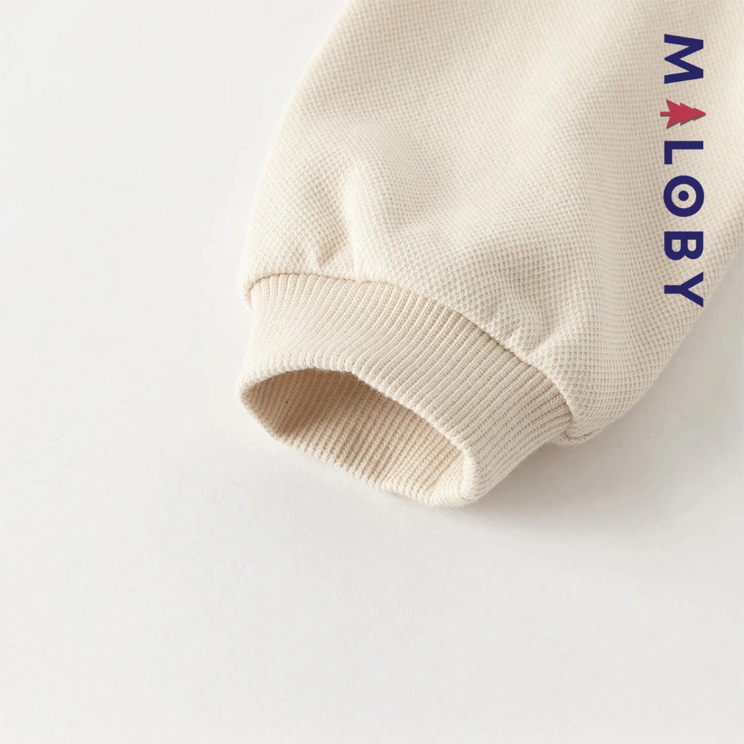 Ensemble sport sweat + jogging garçon - beige