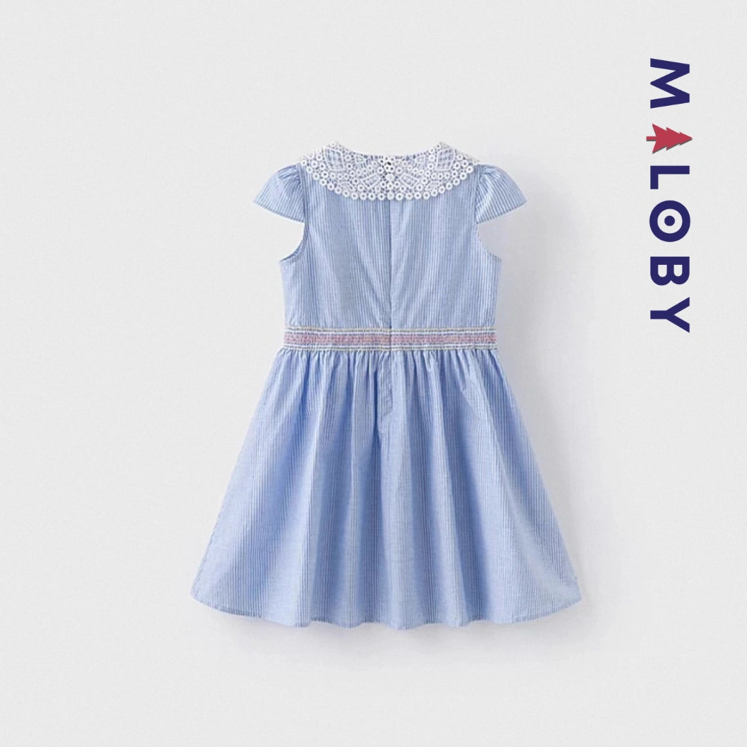 Robe d'été col claudine- Rayée