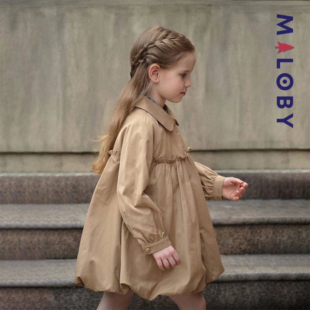 coupe-vent mi-long enfant fille - beige