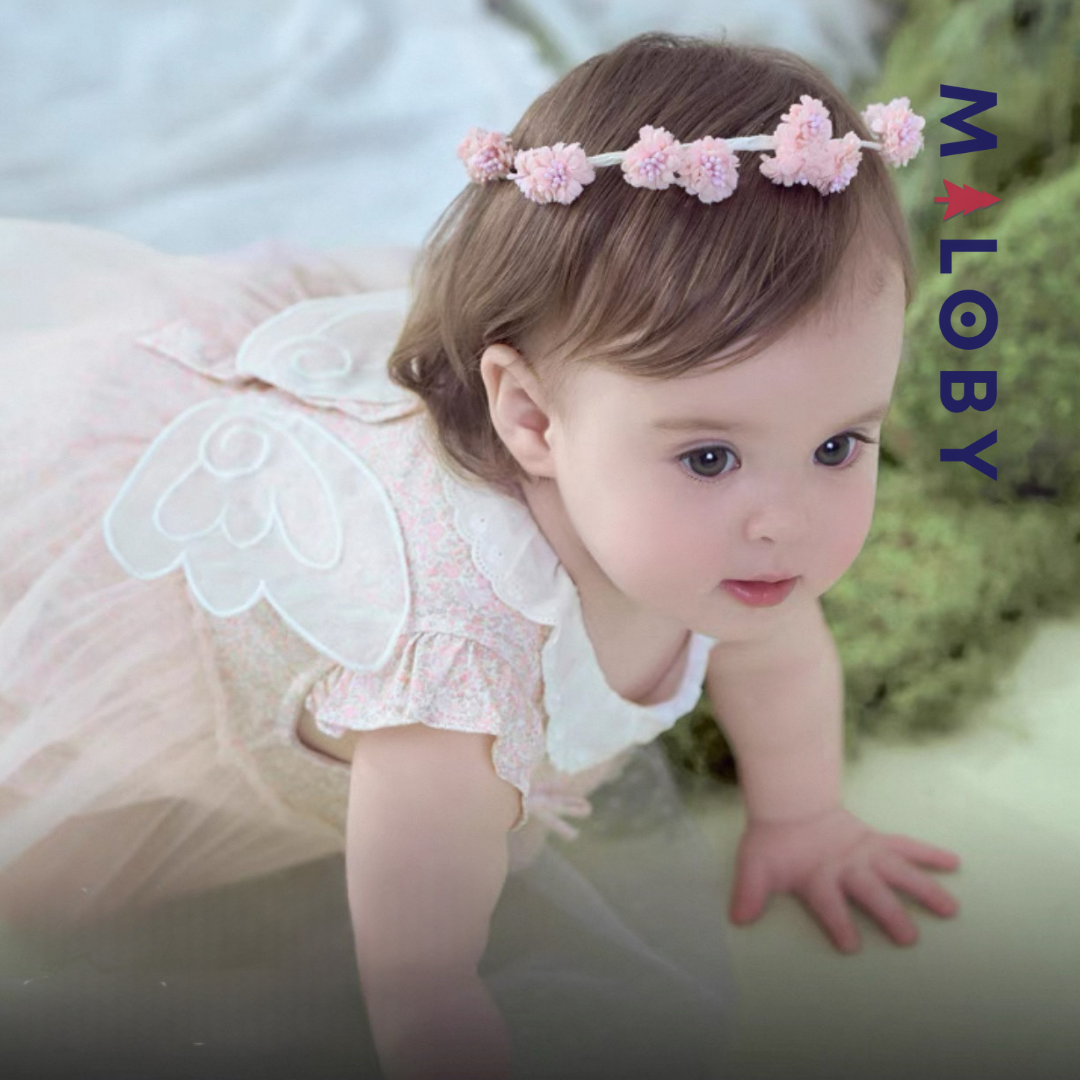 Robe cérémonie bébé fille - rose imprimé