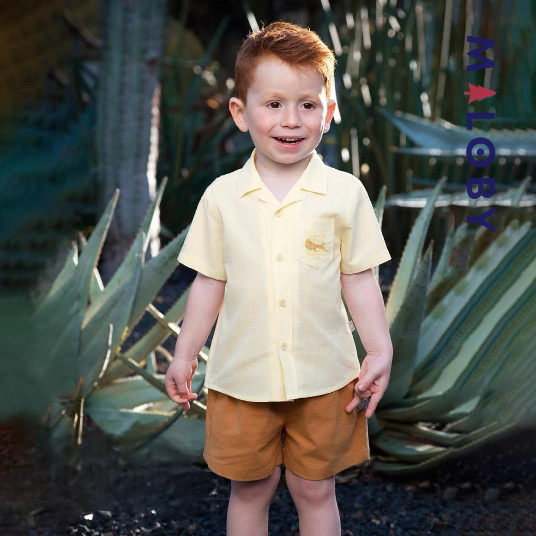Ensemble Été 2 Pièces chemise+short - Jaune