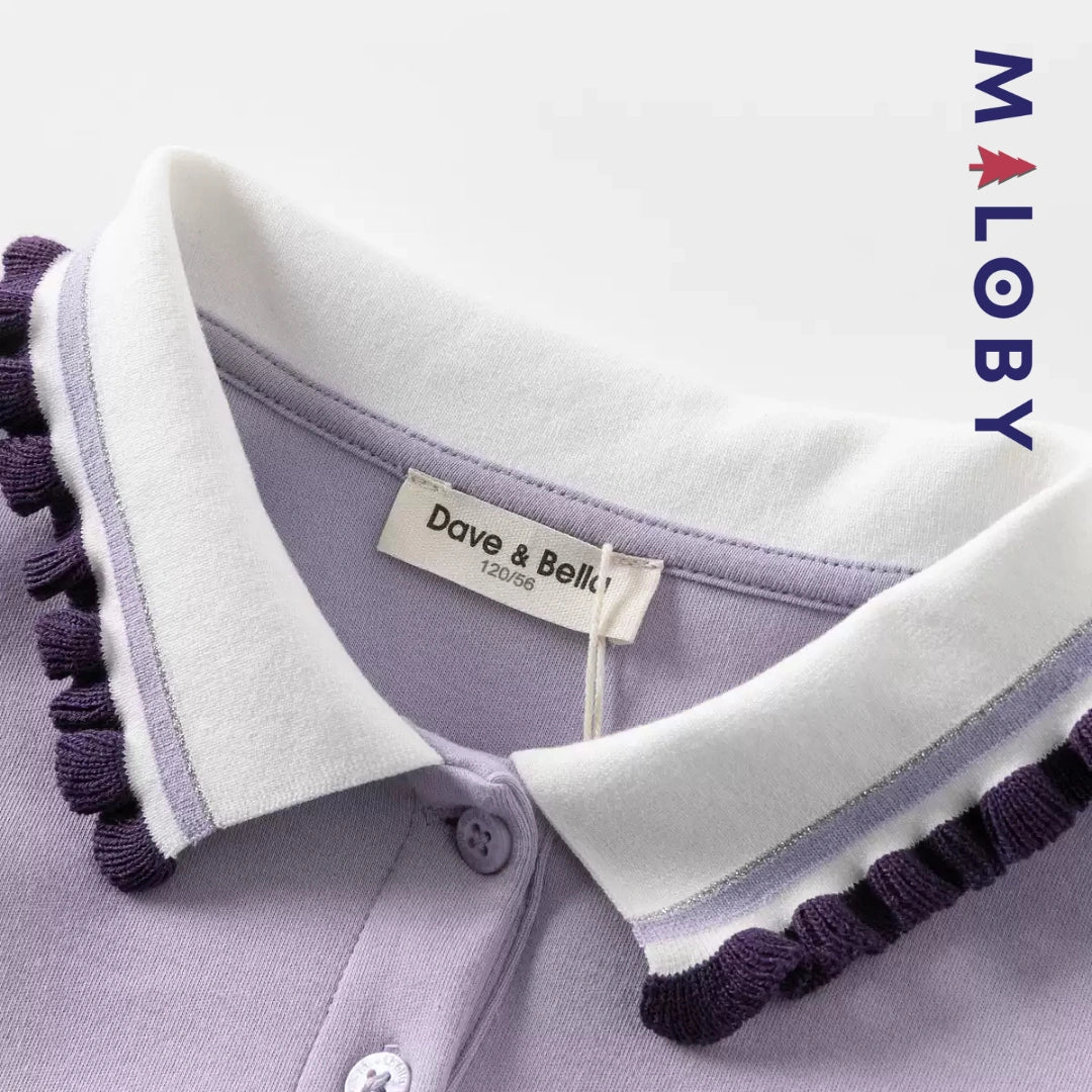 Robe col polo enfant fille- violet -robes et ensembles pour filles, bébés et garcons - MALOBY