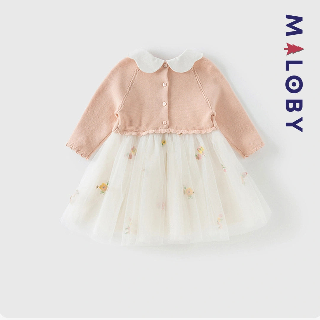 Robe cérémonie avec Boléro intégré- rose pâle -robes et ensembles pour filles, bébés et garcons - MALOBY